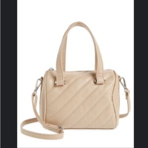 BP diagonal quilt crossbody bag tan